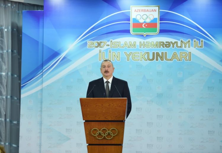 Prezident ilin idman yekunlarına həsr olunan mərasimdə